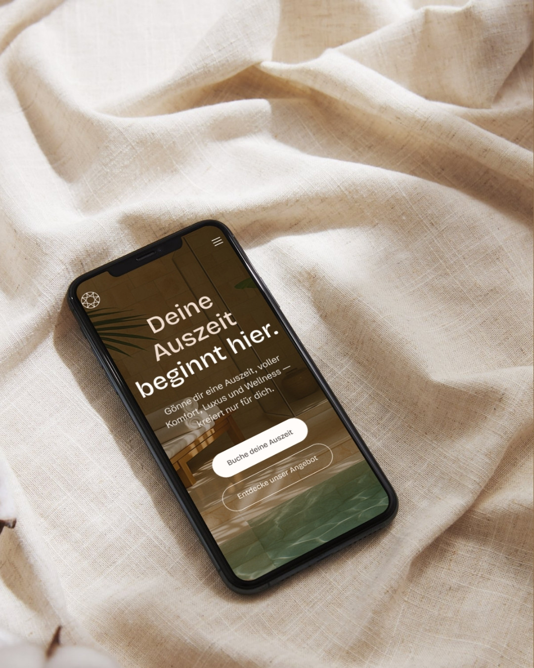 Mobil Webiste Spa Mobil-Ansicht einer Website fuer ein Spa