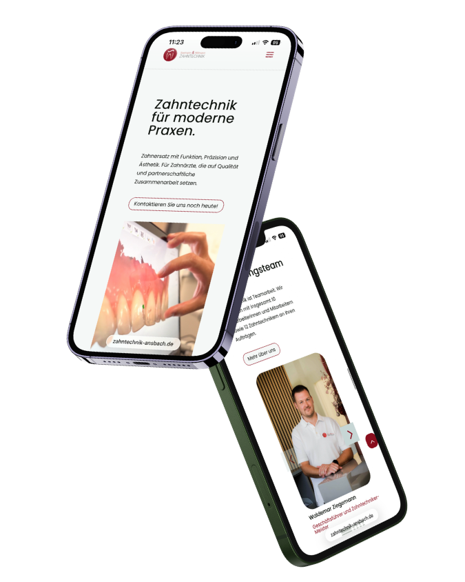 Mobilansicht einer Website für ein Kosmetikstudio