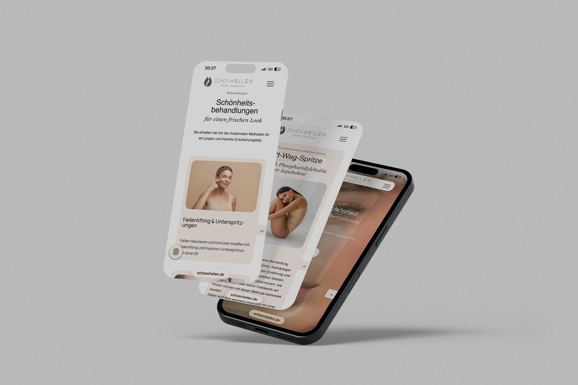 Smartphone-Ansicht von Website für Praxis